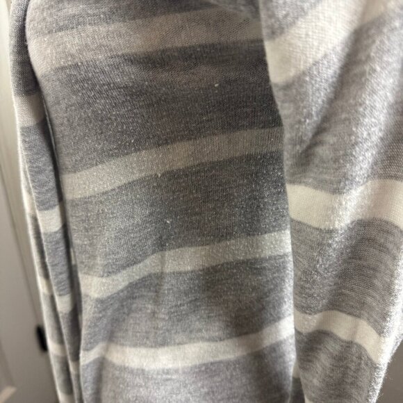 Splendid white and gray striped open long sleeve cardigan sweater - Picture 5 of 8